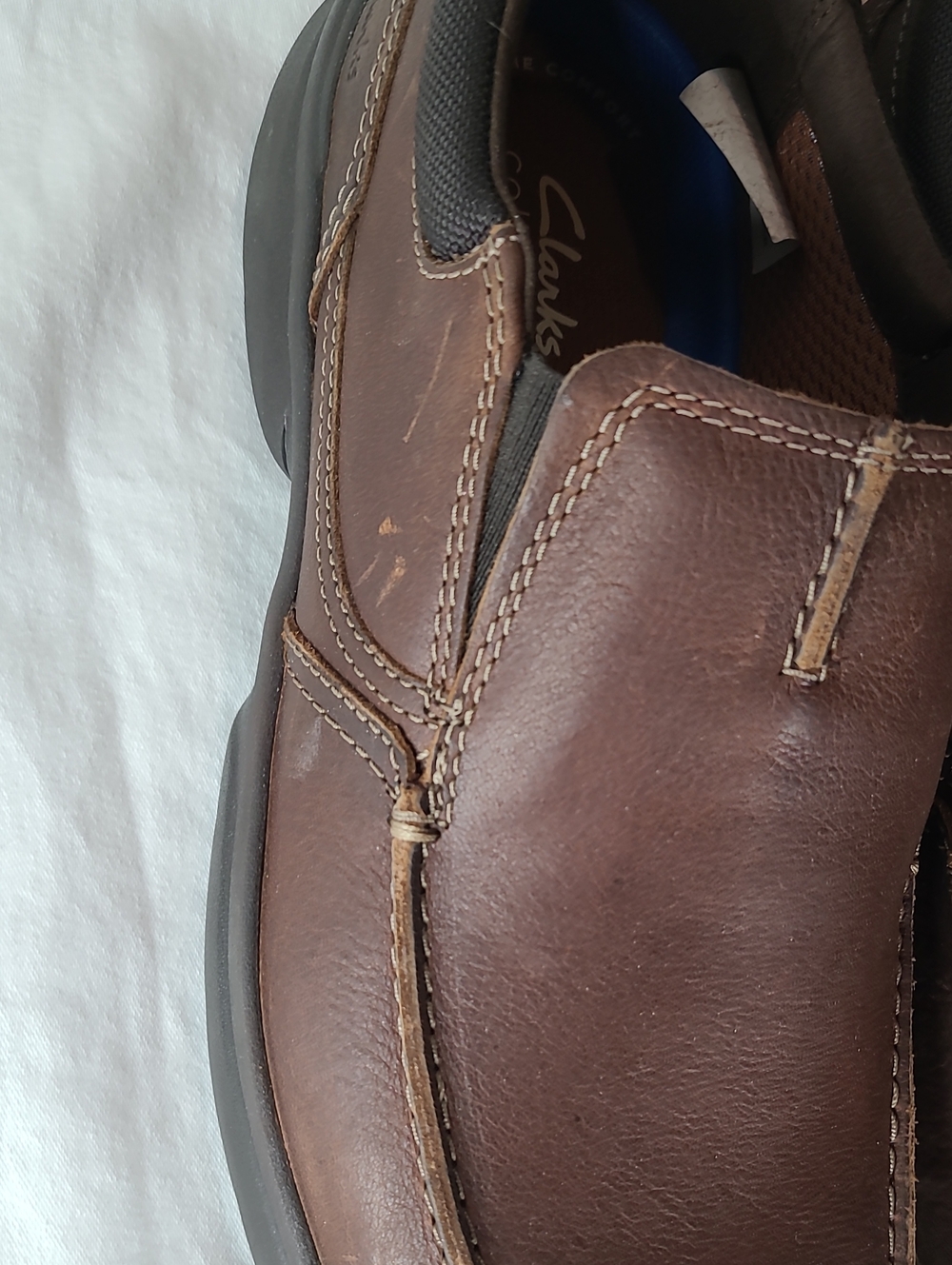 Clarks Extreme Comfort Bradley Free, Tan Slip on Size 10-1/2W Slip-On Loafer - Picture 12 of 16